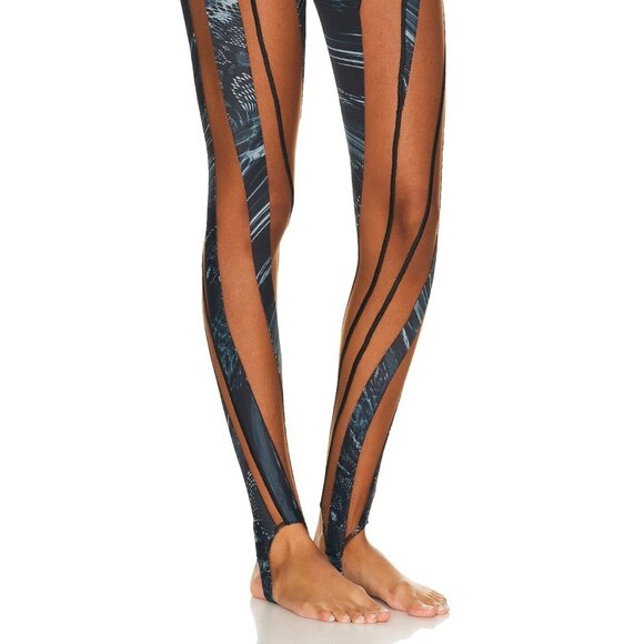 Mugler Long Sleeve Jumpsuit in Warped Snake Black & Nude 02 - Picture 4 of 5